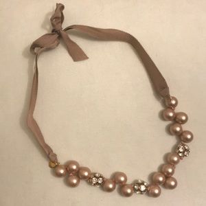 J. Crew pearl and crystal tie necklace